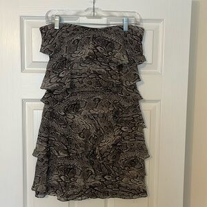 BCBG Strapless Snake Print Mini Dress